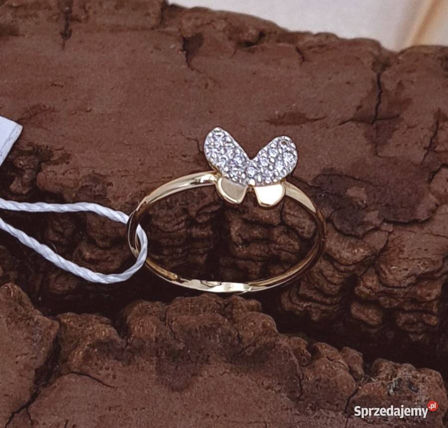 Pierścionek r10 Złoty pr585 motylek Z602