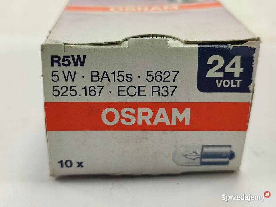 ŻARÓWKA KOMPLET 10 OSRAM 24V 5W BA15S R5W 5627 Części samochodowe sprzedam