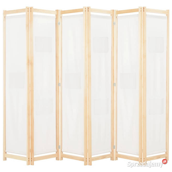 Parawan 6panelowy kremowy 240 x 170 x 4 tkanina Warszawa