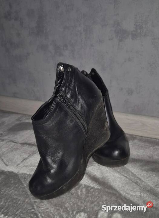 Botki damskie koturny czerń 36 łódzkie Łódź