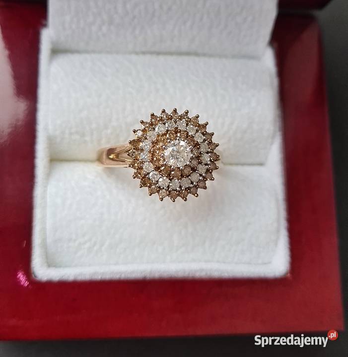 Pierścionek srebro 925 złocone diamenty Otwock sprzedam