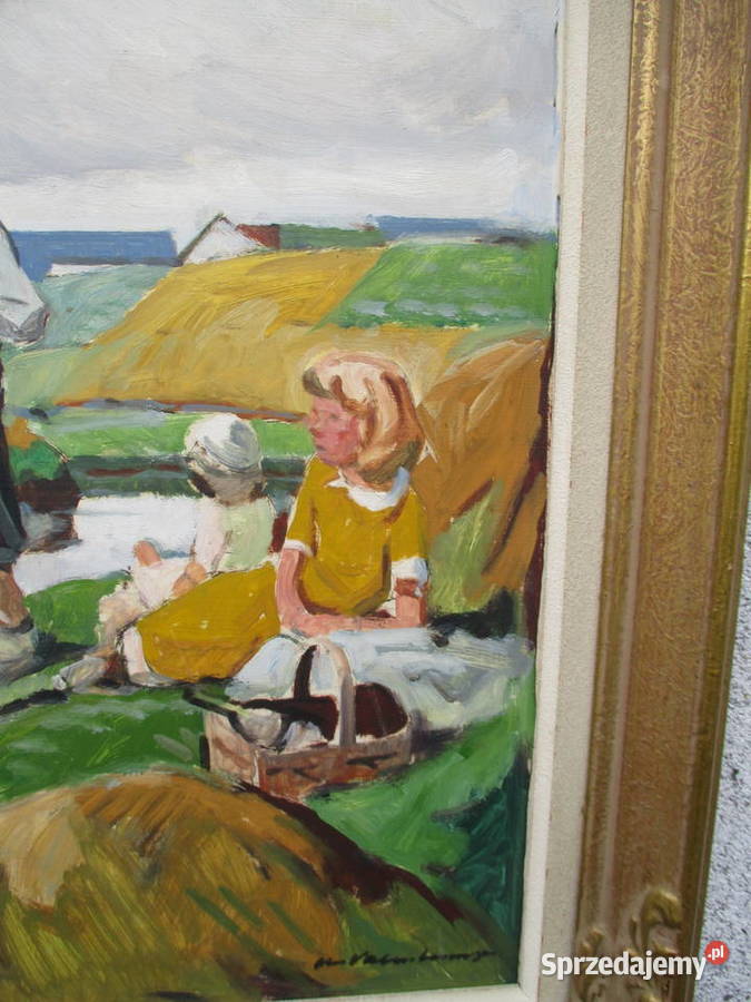 Obraz olejny Szwecja lata 70 Lublin