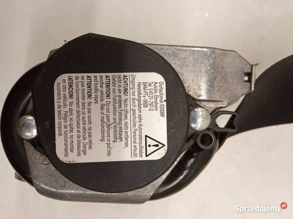 PAS BEZPIECZEŃSTWA PRAWY PRZÓD W906 MercedesBenz Rok produkcji 2010 Pasy bezpieczeństwa