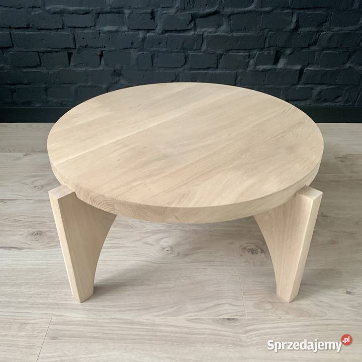 Stolik kawowy dębowy okrągły handmade Kraków