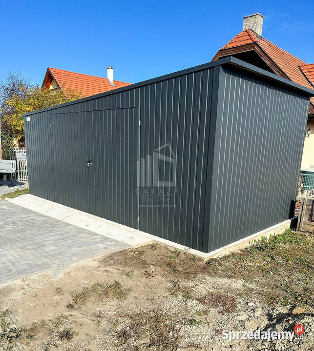 Garaż blaszany Schowek 6x3m Brama dwuskrzydłowa blacha Międzyrzecz