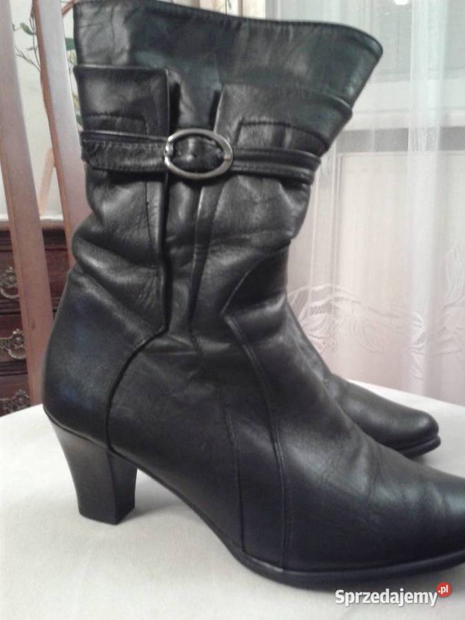 Kozaczki damskie całe z naturalnej skóry rozmiar skóra Kozaki Dębica