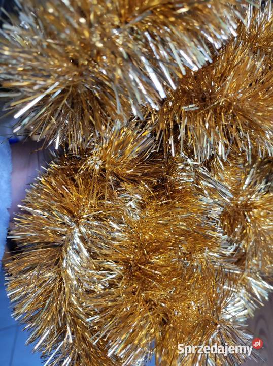 złoty długi łańcuch choinkowy na choinkę XXL Kielce