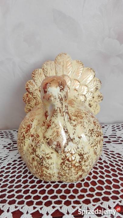 Indyk ptak figura z porcelany wielokolorowy podlaskie Białystok sprzedam