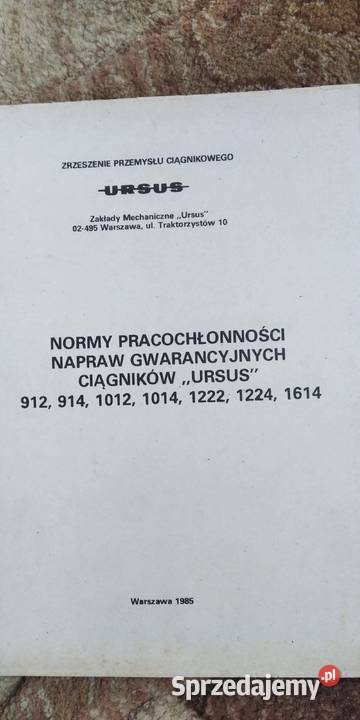Ursus 912 914 1012 1014 1222 1224 1614 katalog Pozostałe