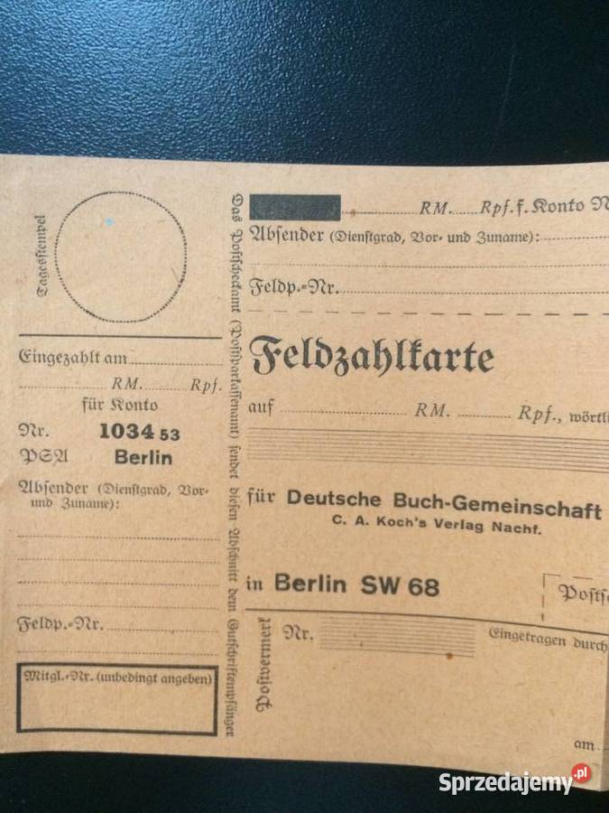 243 Niemiecki Blankiet Pocztowy Szczecin