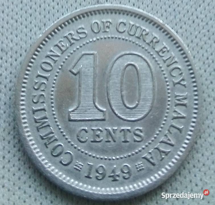MALAJE BRYTYJSKIE10 CENTS 1949 r RZADKA Legionowo