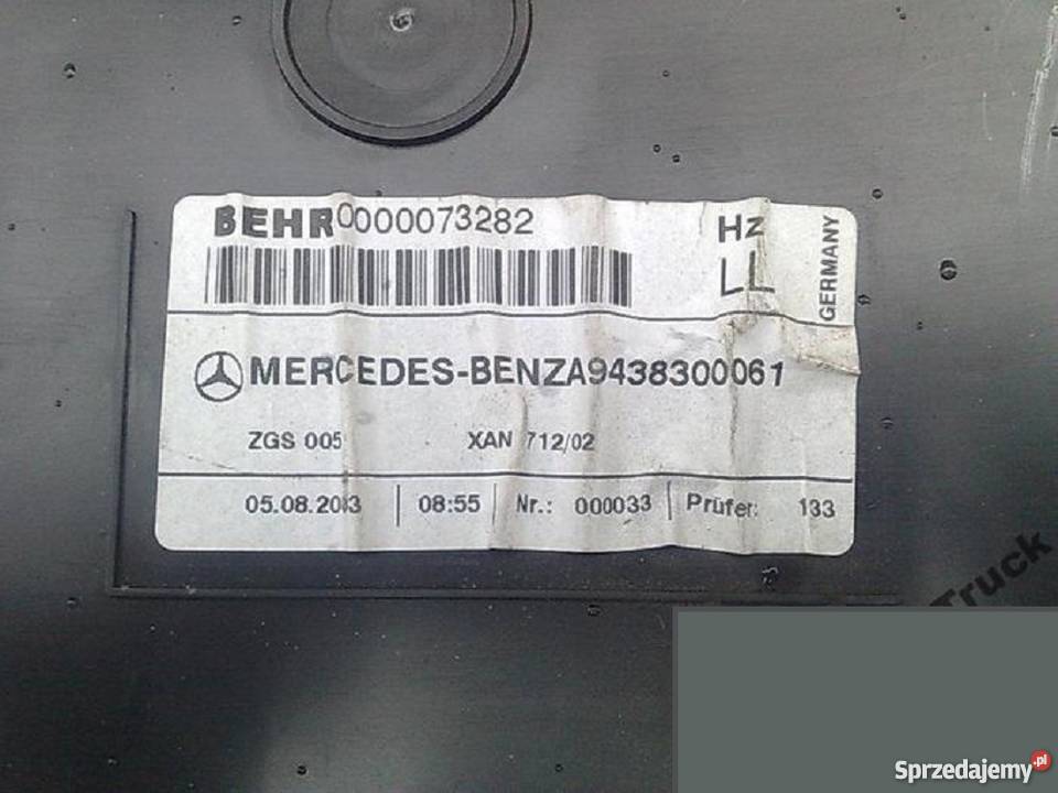MERCEDES ACTROS MP2 NAGRZEWNICA BRUTTO lubuskie Bieleń