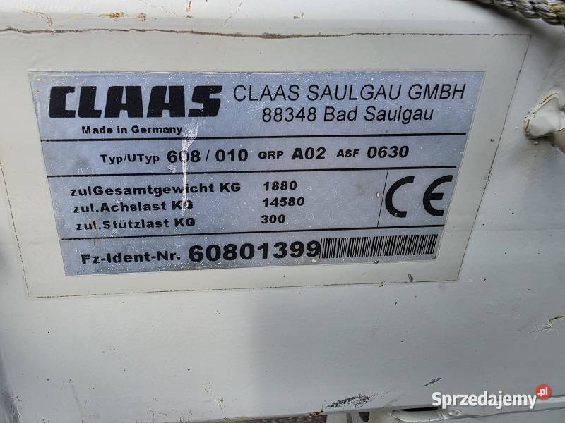 zgrabiarka claas liner 1250 profil Zambrów