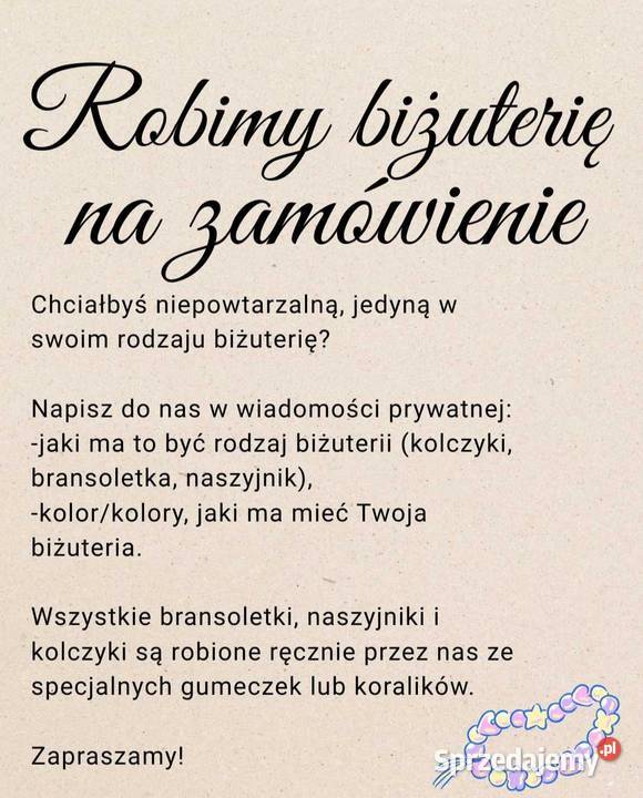 Biżuteria NA ZAMÓWIENIE łódzkie Kopyść