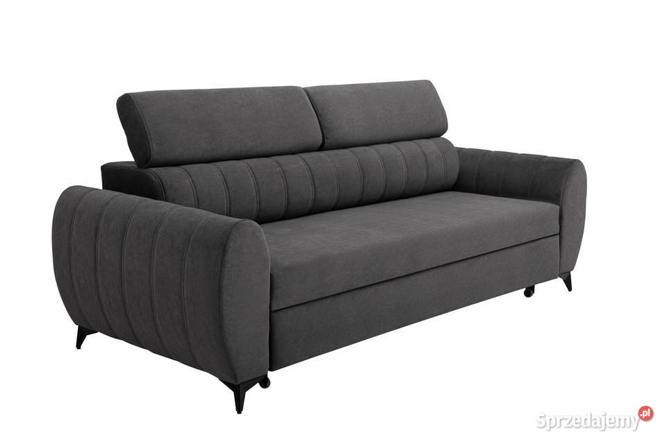 Sofa tapicerowana rozkładana ciemna z funkcją 150cm Rzeszów
