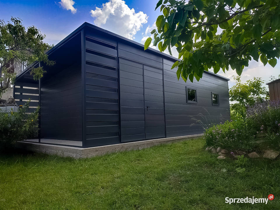 Garaż ocieplany z płyty warstwowej 85m wiatka blacha Kraków