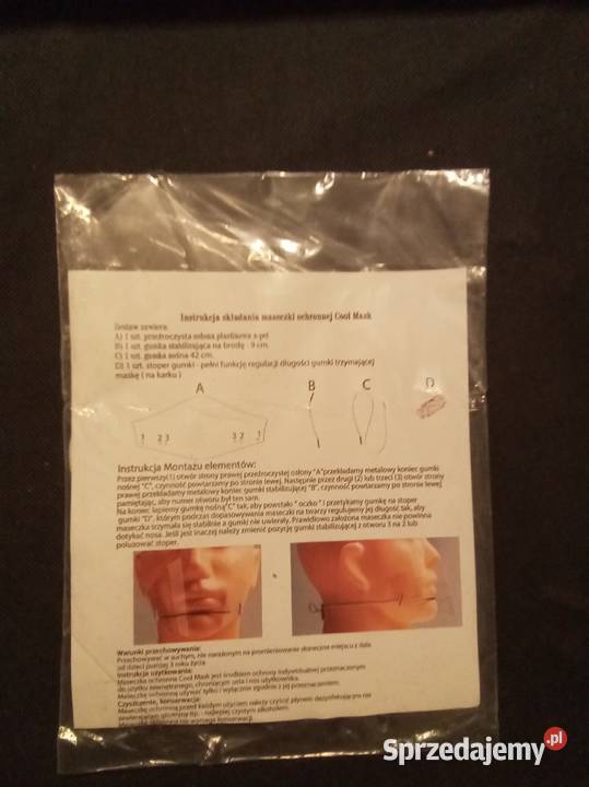 Przyłbica na gumkach do złożenia sprzedam