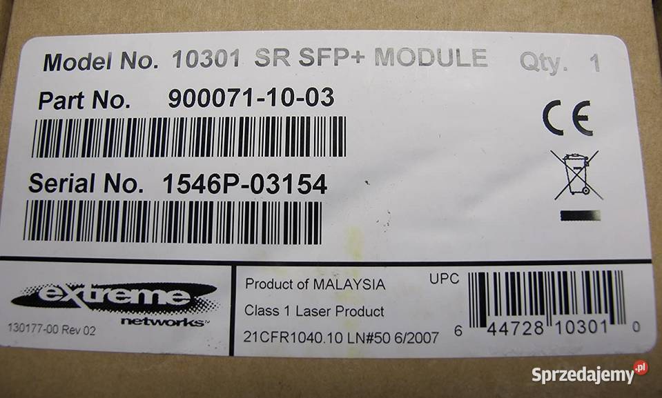 Extreme Networks 10301 SR SFP 10GbE Warszawa
