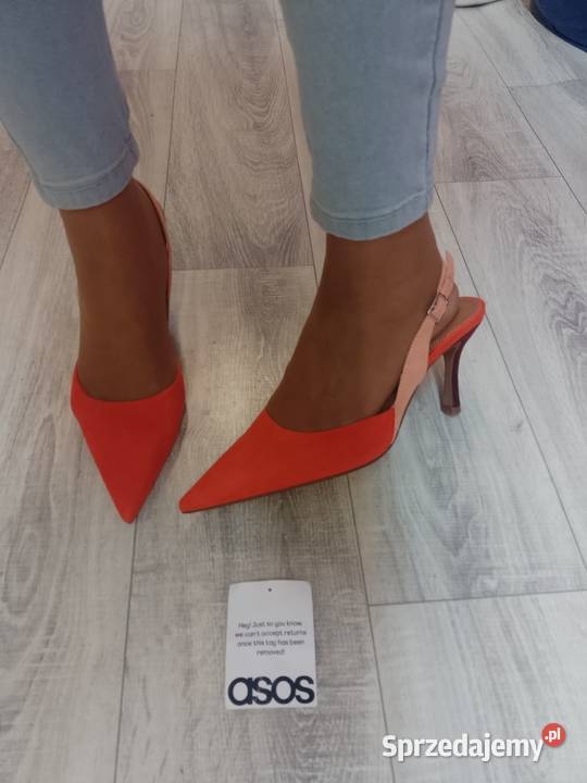 42 ASOS Pomarańczowo bordowe czółenka z odkrytą Kraków