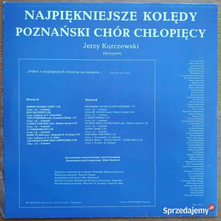 Winyl Najpiękniejsze Kolędy Poznański Chór mazowieckie Milanówek