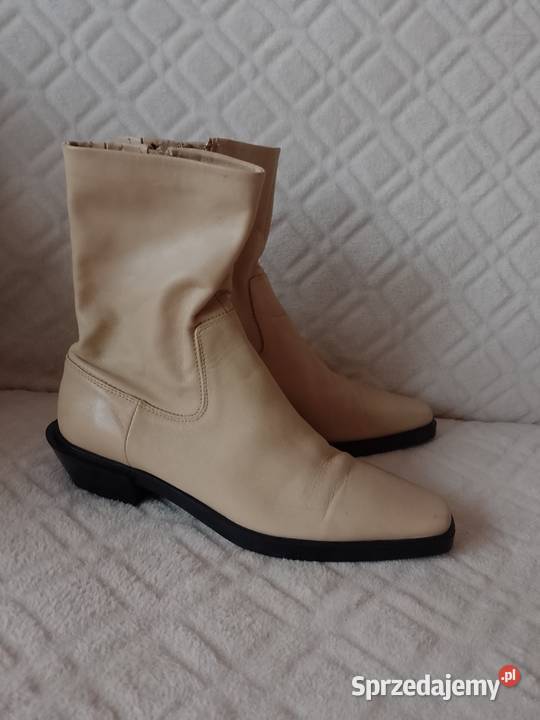 38 ZARA Real Leather skórzane Botki z Madrytu Kraków sprzedam
