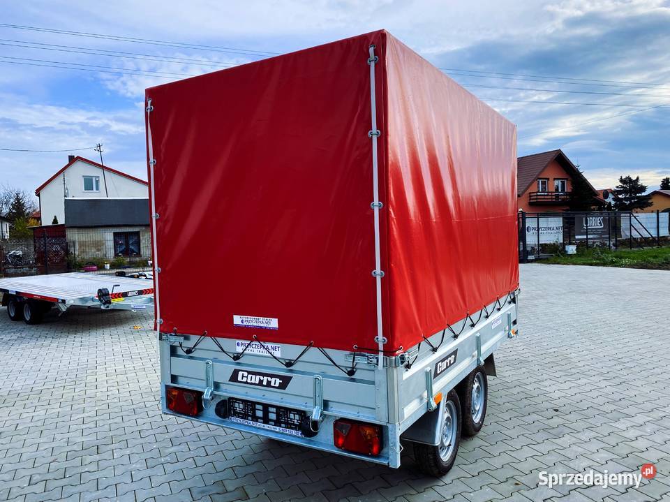 Mocna przyczepa lekka CARRO 265x15x18m PLANDEKA burtowe Kowal