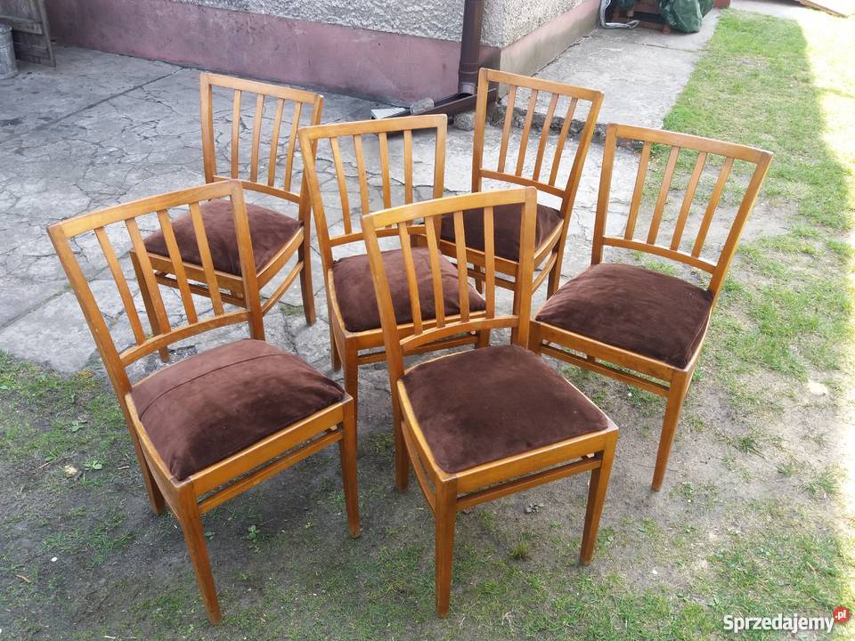 ładne krzesła z prl Art deco goscicinska fabryka Trzebinia