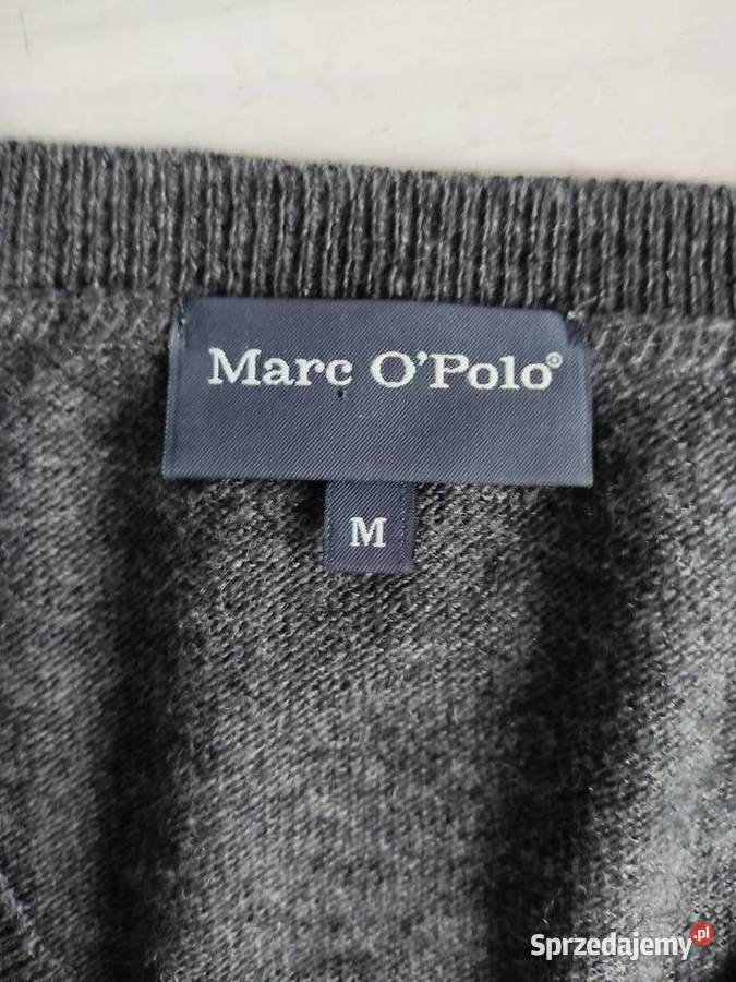 Sweter serek Marc OPolo w kratkę szary/srebrny Odzież codzienna