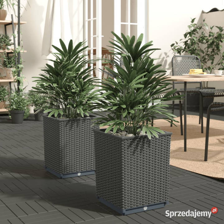 Donice 2 czarne 30x30x37 polipropylen WM364182 Donice Donice ogrodowe