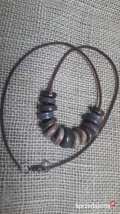 Naszyjnik ceramiczny ręcznie wykonany mazowieckie Otwock sprzedam