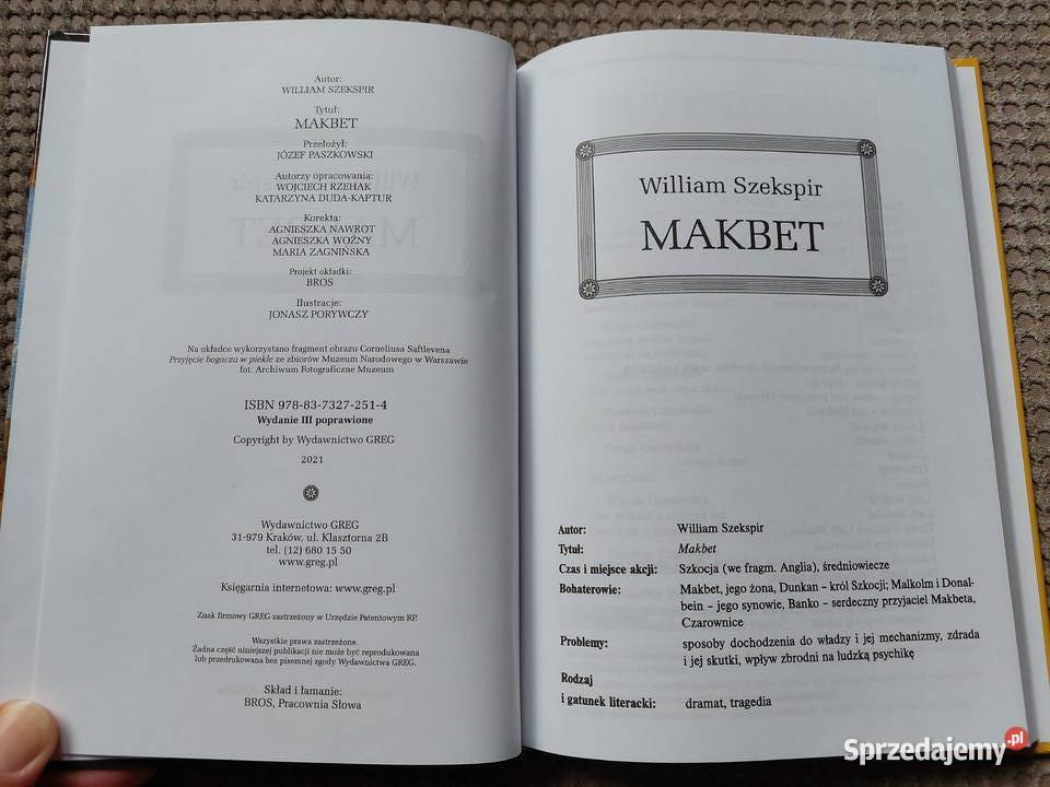 lektura z opracowaniem MAKBET William Szekspir Kraków