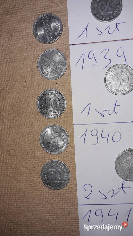 Stare kolekcjonerskie monety Niemcy III rzesza Szczecin sprzedam