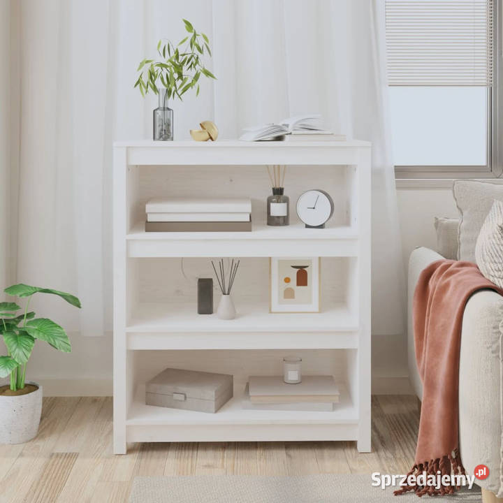 Regał na książki biały 80x35x97 lite drewno mazowieckie Warszawa sprzedam