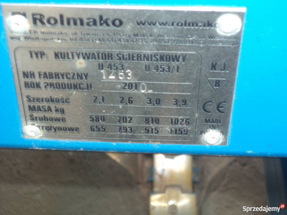 Sprzedam agregat ścierniskowy rolmako 260 z Ślesin