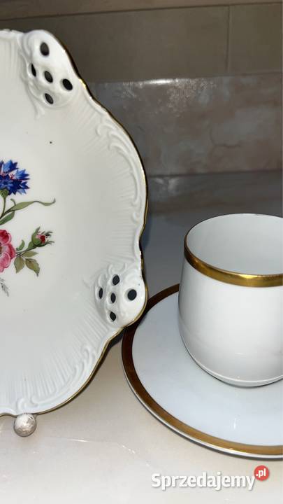 Patera SygRosenthal Model Molire Biała Z chabrem Porcelana i szkło