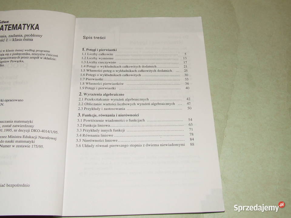 Błękitna matematyka 8 Część 1 2 Łomnicki Powązka Oborniki Śląskie