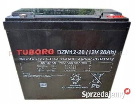 Akumulator żelowy Tuborg 6DZM26 12V 26Ah AGM DZM Tomaszów Mazowiecki
