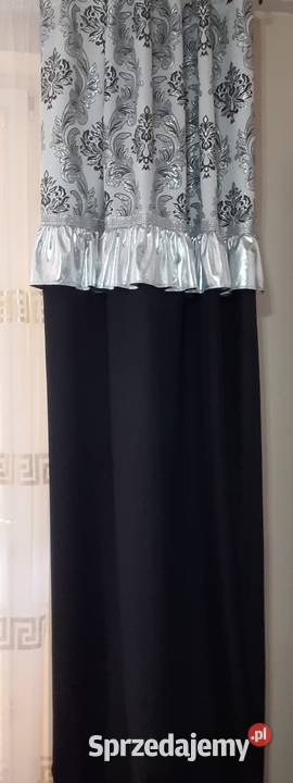 Zasłony glamour srebrne falbany Wyposażenie wnętrz Mława