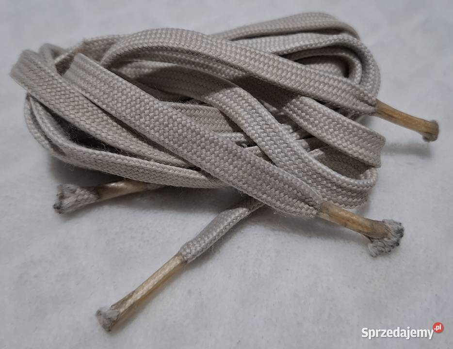 Sznurówki 110 płaskie 8mm białe podniszczone śląskie