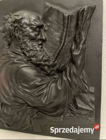 Stara płaskorzeźba relief obraz uczonego Łódź