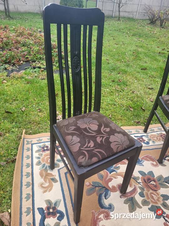 Stary solidny stół z 5 krzesłami przedwojenny Sypniewo