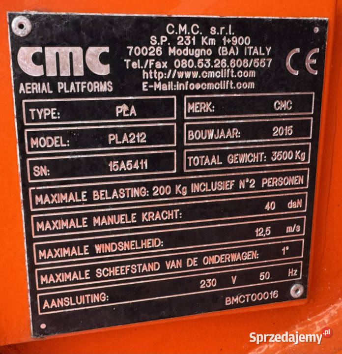Renault Maxity Podnośnik Koszowy 21m CMC PLA 212 manualna Widełki
