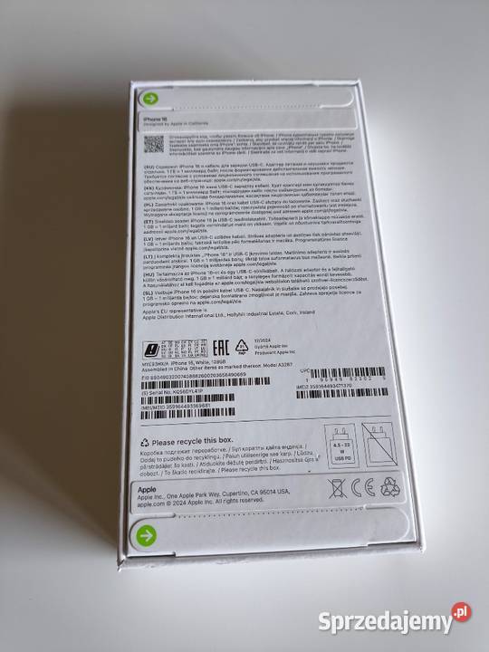 Nowy iPhone 16 White 128 GB Model A3287 Apple / iPhone Rzeszów