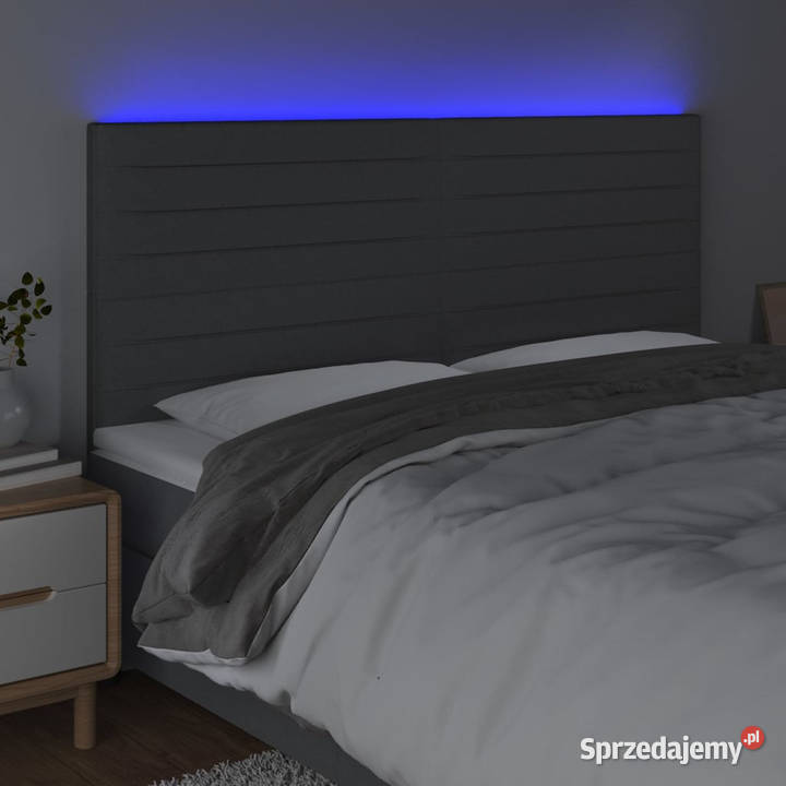 Zagłówek do łóżka z LED ciemnoszary 200x5x118128 Warszawa