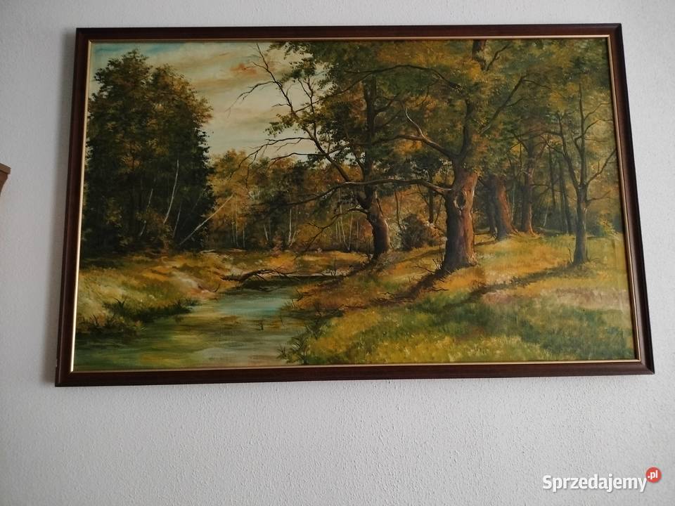 Obraz ręcznie malowany 140x90 Warszawa