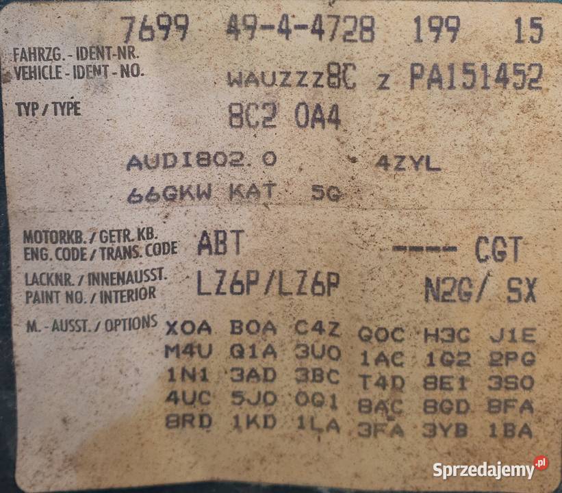Audi 80 B4 sedan benzyna+LPG lubelskie Biłgoraj