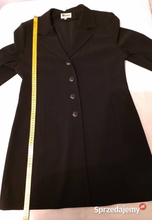 MARYNARKA długa czarna żakiet długi przedłużony Marynarki i żakiety Złotniki