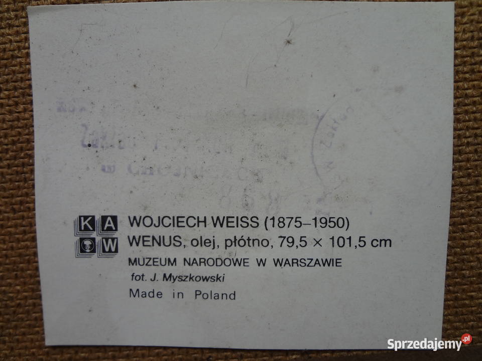 obraz w złotej drewnianej ramie Wrocław sprzedam