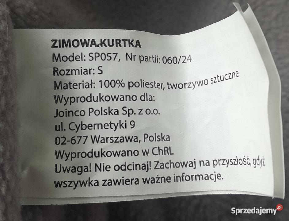 Kurtka zimowa psa