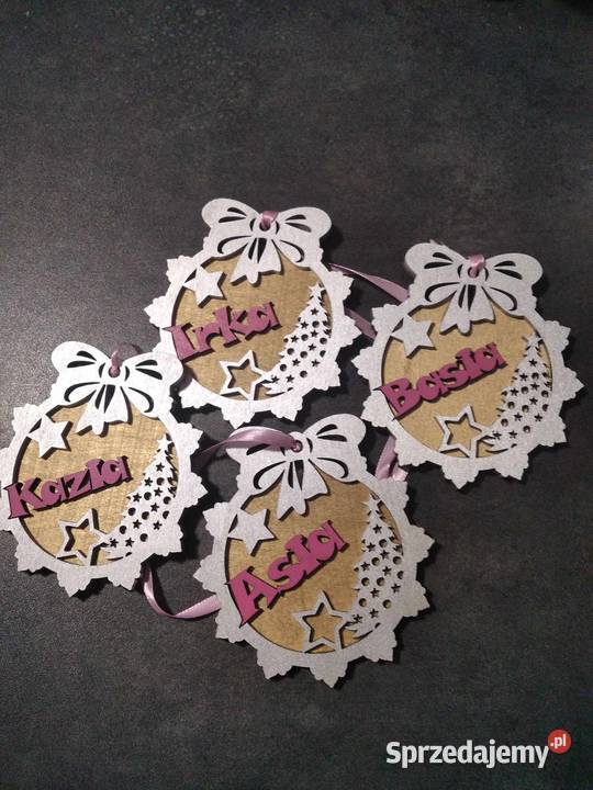 Bombka drewniana dowolne imię święta Mikołaj